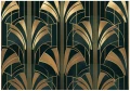 Fototapeta art deco geometryczna czarna złota nowoczesna abstrakcja