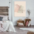 Obraz na płótnie obraz na ścianę beżowe dłonie zielone kwiaty 75 x 100