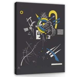 Obraz na płótnie obraz na ścianę czarna abstrakcja żółta geometria 75 x 100