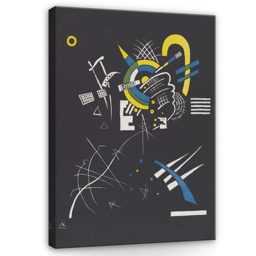 Obraz na płótnie obraz na ścianę czarna abstrakcja żółta geometria 75 x 100