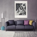 Obraz na płótnie obraz na ścianę czarna abstrakcja biała grafika 75 x 100