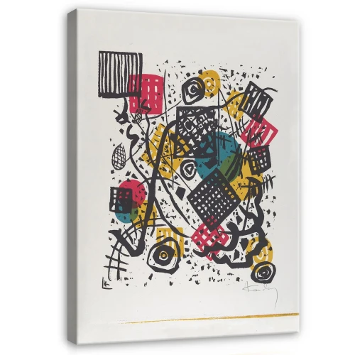 Obraz na płótnie obraz na ścianę żółta abstrakcja czarna geometria 75 x 100
