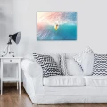 Obraz na płótnie obraz na ścianę surfer morze błękitny żółty 70 x 50