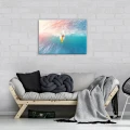 Obraz na płótnie obraz na ścianę surfer morze błękitny żółty 70 x 50
