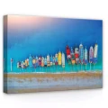 Obraz na płótnie obraz na ścianę łodzie morze niebieski kolorowy 70 x 50