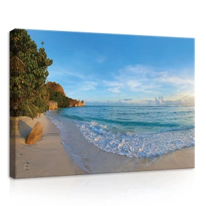 Obraz na płótnie obraz na ścianę plaża morze niebieski beżowy 70 x 50