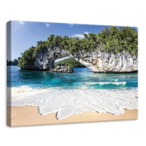 Obraz na płótnie obraz na ścianę plaża skały turkusowy zielony 70 x 50