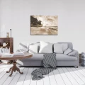 Obraz na płótnie obraz na ścianę plaża sepia beżowy brązowy 70 x 50