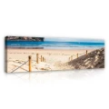 Obraz na płótnie obraz na ścianę plaża wydmy beżowy błękitny 145 x 45