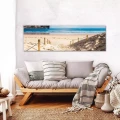 Obraz na płótnie obraz na ścianę plaża wydmy beżowy błękitny 145 x 45