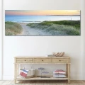 Obraz na płótnie obraz na ścianę plaża wydmy zielony błękitny 145 x 45
