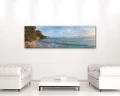 Obraz na płótnie obraz na ścianę plaża skały zielony błękitny 145 x 45