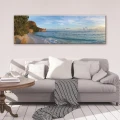 Obraz na płótnie obraz na ścianę plaża skały zielony błękitny 145 x 45