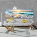 Obraz na płótnie obraz na ścianę plaża morze turkusowy beżowy 145 x 45