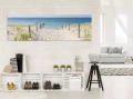Obraz na płótnie obraz na ścianę plaża morze biały niebieski 145 x 45
