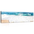 Obraz na płótnie obraz na ścianę morze plaża biały niebieski 145 x 45