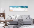 Obraz na płótnie obraz na ścianę morze plaża biały niebieski 145 x 45