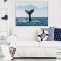 Obraz na płótnie obraz na ścianę wieloryb morze niebieski biały 100 x 75