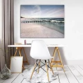 Obraz na płótnie obraz na ścianę plaża fale biały niebieski 100 x 75