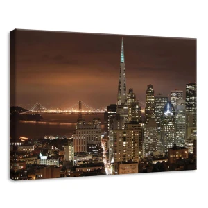 Obraz na płótnie obraz na ścianę San Francisco brązowy złoty panorama