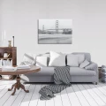 Obraz na płótnie obraz na ścianę most czarny biały morze panorama 70 x 50