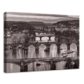 Obraz na płótnie obraz na ścianę Praga czarny beżowy mosty panorama