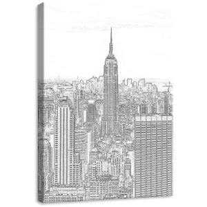 Obraz na płótnie obraz na ścianę biały czarny nowy jork empire state