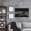 Obraz na płótnie obraz na ścianę czarny biały panorama miasta nocny