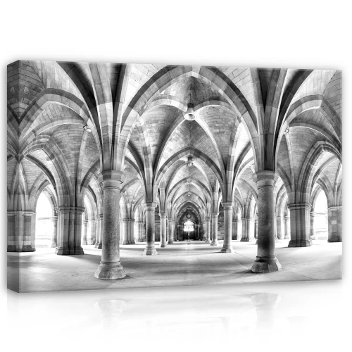 Obraz na płótnie obraz na ścianę biały szary architektura łuki kolumny