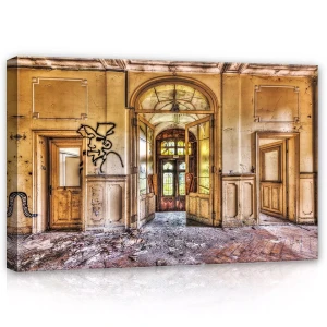 Obraz na płótnie obraz na ścianę beżowy brązowy wnętrze drzwi loft 60 x 40
