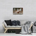 Obraz na płótnie obraz na ścianę brązowy szary loft wnętrze kanapa 60 x 40