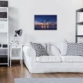 Obraz na płótnie obraz na ścianę niebieski złoty panorama miasta noc 60