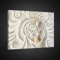 Obraz na płótnie obraz na ścianę kobieta 3d biało złota abstrakcja 100 x 75
