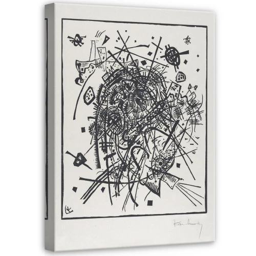 Obraz na płótnie obraz na ścianę Czarny Biały Abstrakcja Kandinsky 50 x 70