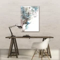 Obraz na płótnie obraz na ścianę Niebieski Biały Miasto Kobieta 50 x 70