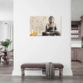 Obraz na płótnie obraz na ścianę budda złoty biały zen nowoczesny 60 x 40