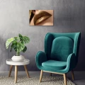 Obraz na płótnie obraz na ścianę złote usta glamour beżowy czarny 60 x 40