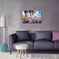 Obraz na płótnie obraz na ścianę miasto nocą kolorowy neonowy 60 x 40