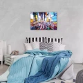 Obraz na płótnie obraz na ścianę miasto nocą kolorowy neonowy 60 x 40