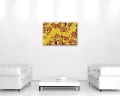 Obraz na płótnie obraz na ścianę żółta abstrakcja brązowa mozaika 60 x 40