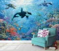 Fototapeta niebieska ocean orka żółw rafy koralowe podwodny świat
