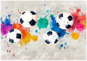 Fototapeta kolorowa piłka nożna piłki sport graffiti dla dzieci