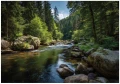 Fototapeta leśny strumień zielony las skały górski krajobraz natura