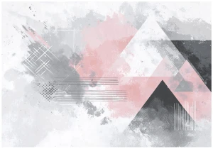 Fototapeta różowa szara abstrakcja geometryczna nowoczesny wzór ścienny