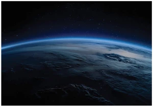 Fototapeta niebieska planeta ziemia kosmos gwiazdy nowoczesna ściana