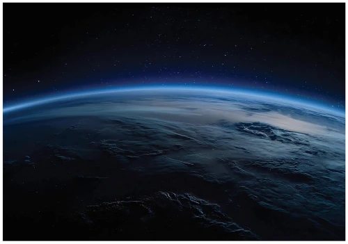 Fototapeta niebieska planeta ziemia kosmos gwiazdy nowoczesna ściana