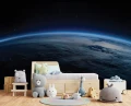 Fototapeta niebieska planeta ziemia kosmos gwiazdy nowoczesna ściana