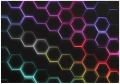 Fototapeta 3d czarna neonowe sześciokąty kolorowa geometria nowoczesna