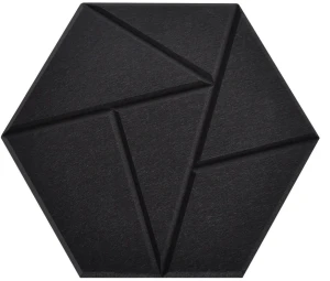 HEXAGON panel czarny samoprzylepny 3D akustyczny ścienny filcowy