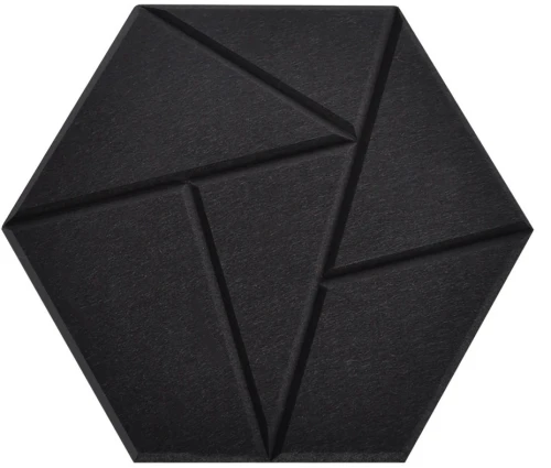 HEXAGON panel czarny samoprzylepny 3D akustyczny ścienny filcowy